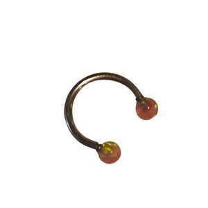 316L Surgical Steel Internally Threaded Horseshoe Barbell with Synthetic Opal‎